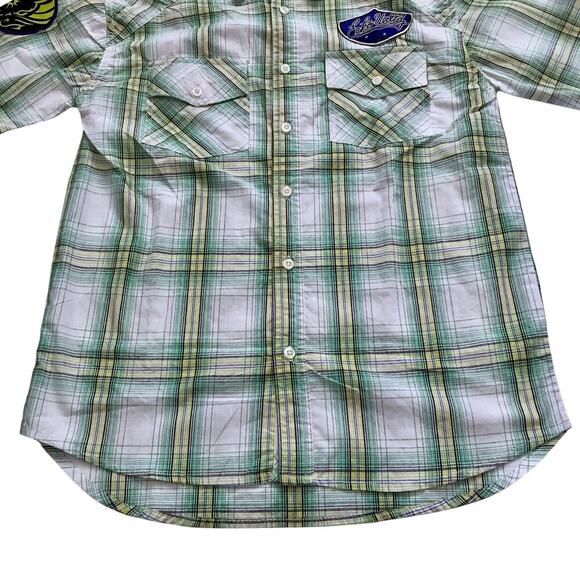 Ecko Unlimited NWT Plaid Button Down Shirt Boys L (16/18) - Picture 4 of 8